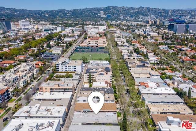 bird's eye view featuring a mountain view