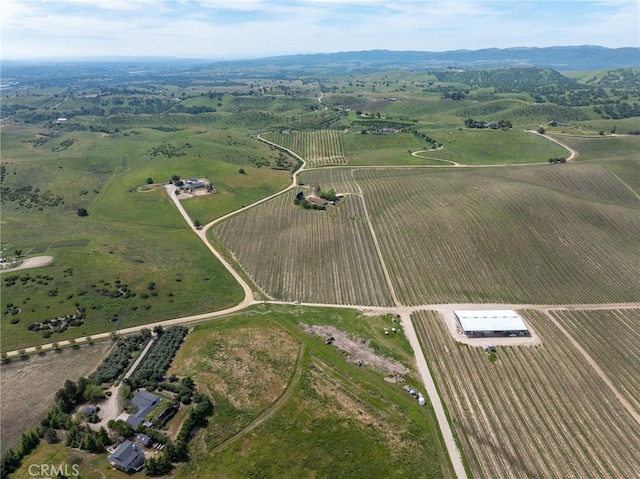 aerial view with a rural view