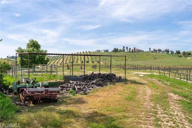 view of yard featuring a rural view