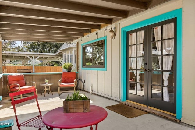 exterior space with a patio area and french doors