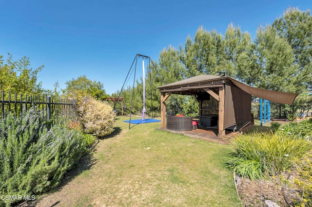 view of yard featuring a gazebo