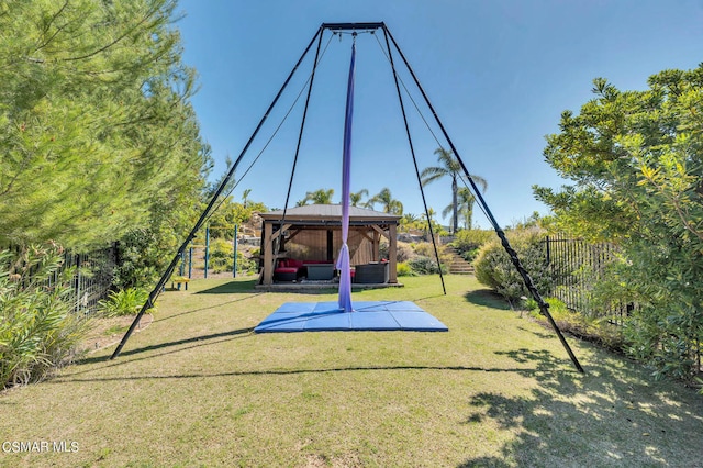 view of play area with a lawn