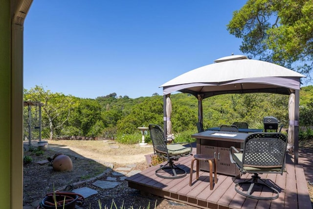 exterior space featuring a gazebo