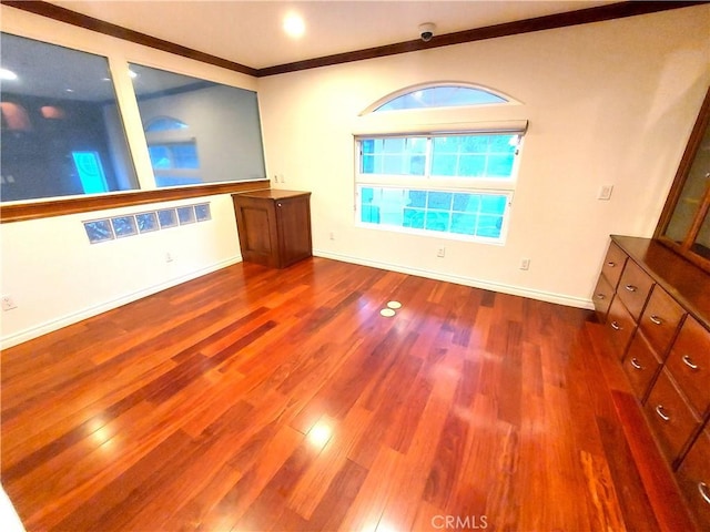 7264 W 88th Pl, Los Angeles, CA 90045 - unfurnished room featuring dark wood-style floors, ornamental molding, and baseboards