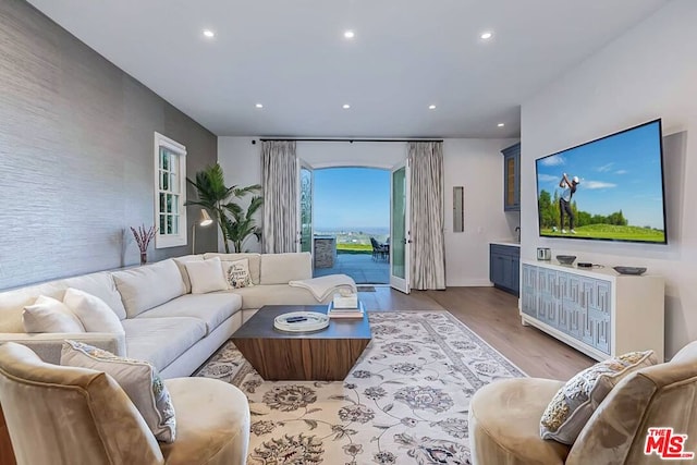 living room featuring hardwood / wood-style flooring