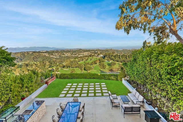 exterior space featuring outdoor lounge area