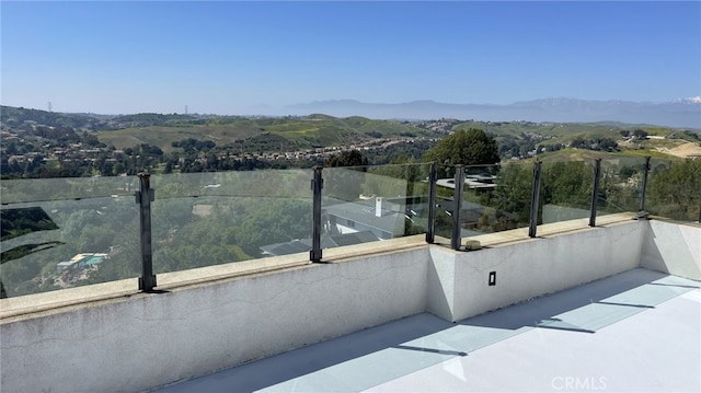 balcony with a mountain view