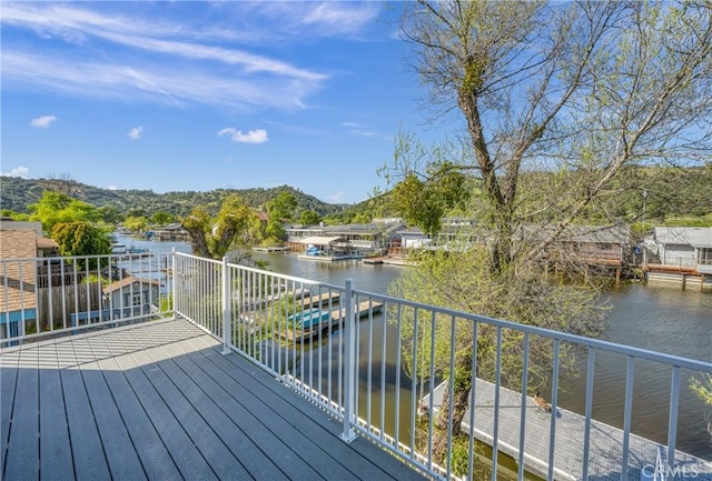 deck with a water view