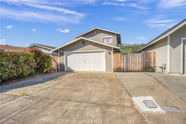 exterior space featuring a garage