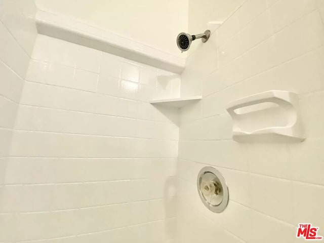 details with a tile shower