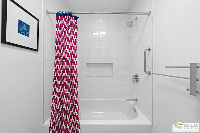 bathroom featuring shower / bath combination with curtain