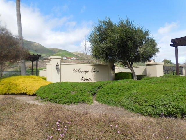 view of community sign