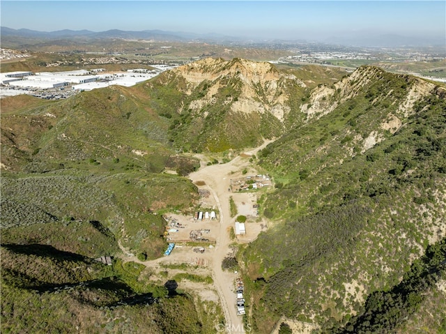 aerial view with a mountain view