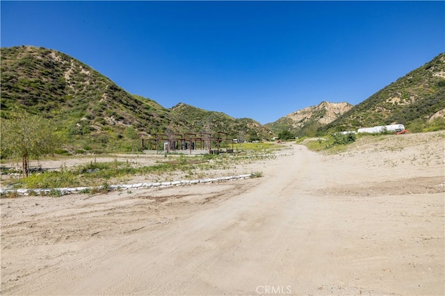 view of road with a mountain view