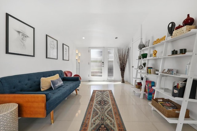 view of tiled living room