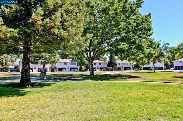 view of community featuring a lawn