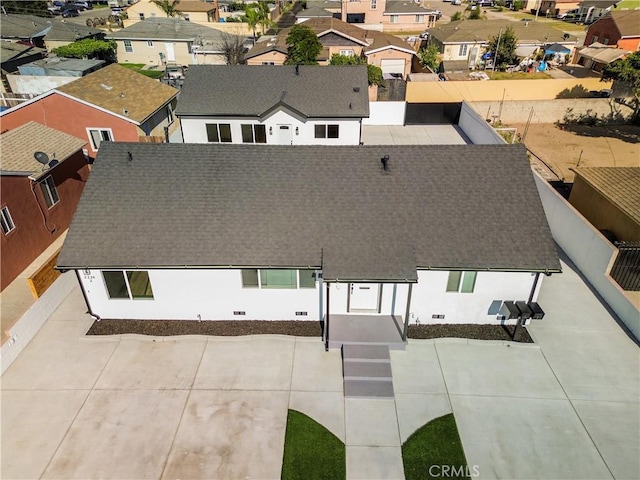 aerial view with a residential view