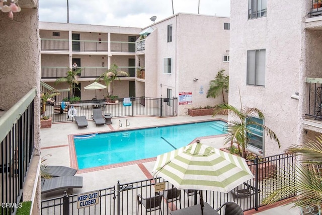 view of pool with a patio