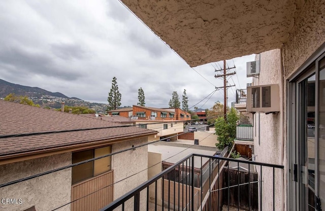 balcony with a mountain view