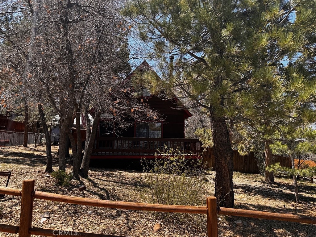 view of yard featuring a deck