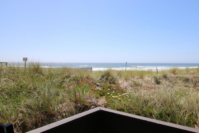 property view of water featuring a view of the beach