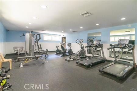 exercise room featuring a wealth of natural light