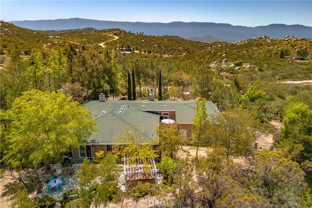 aerial view featuring a mountain view