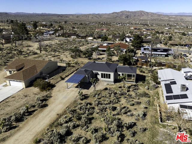 aerial view with a mountain view