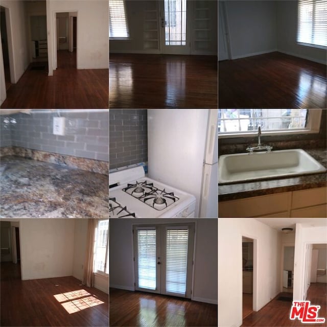 kitchen featuring dark hardwood / wood-style floors, sink, and a healthy amount of sunlight