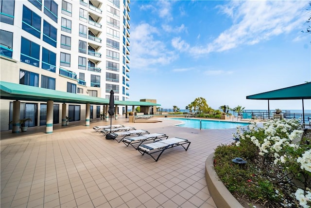 view of pool with a patio