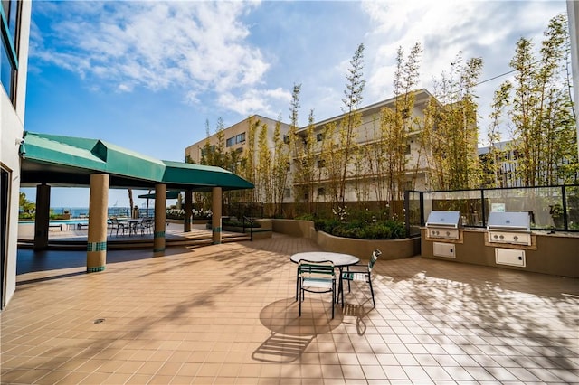 view of patio featuring grilling area