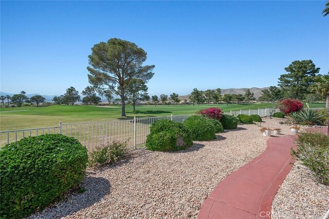 view of yard featuring a mountain view