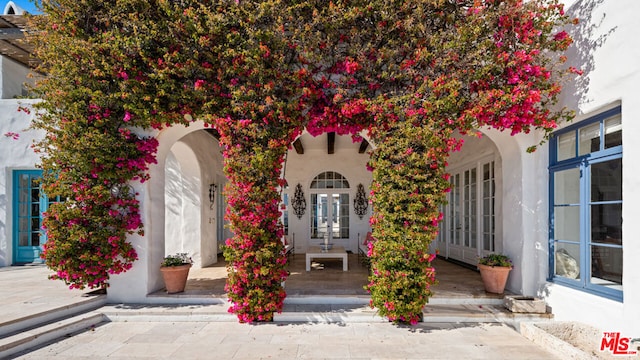 entrance to property with french doors