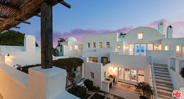 exterior space featuring french doors