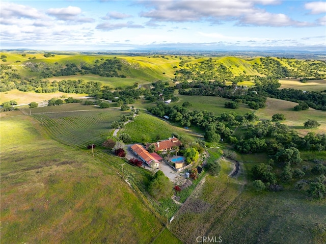 bird's eye view featuring a rural view