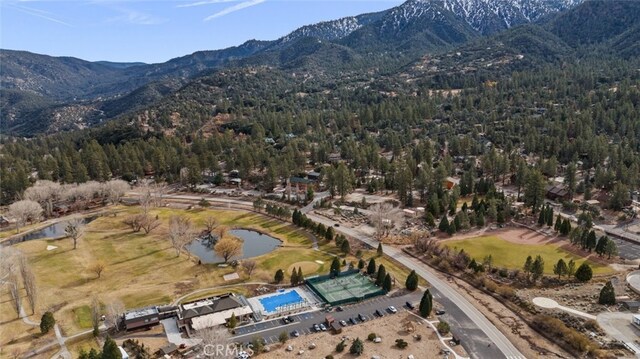 aerial view with a mountain view