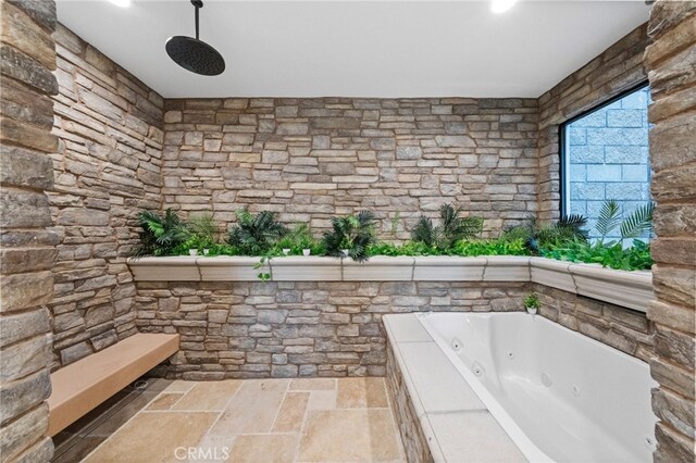 bathroom featuring tile floors