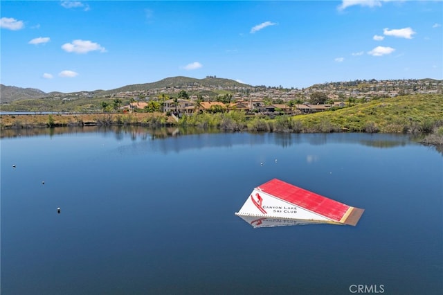 property view of water featuring a mountain view