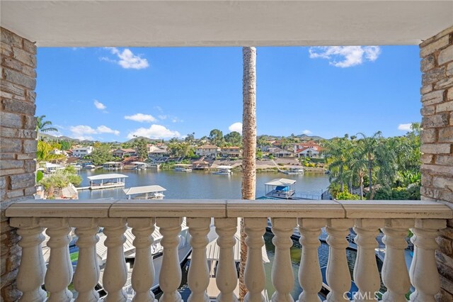 balcony with a water view