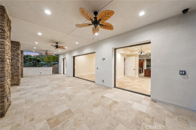 view of patio with ceiling fan