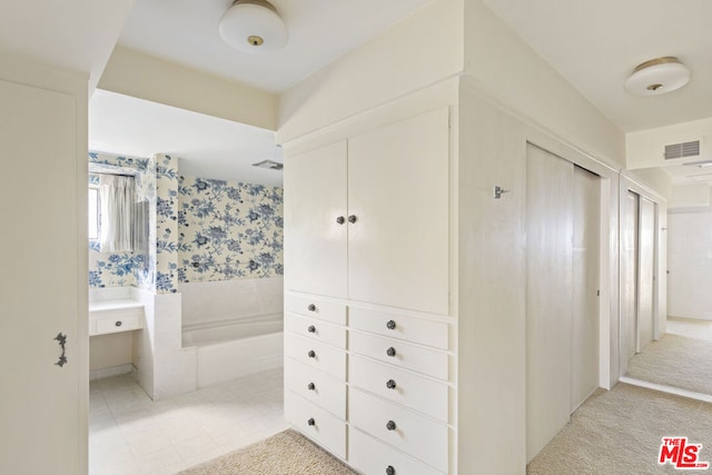 interior space with a tub to relax in