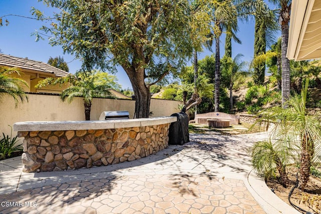 view of patio with area for grilling