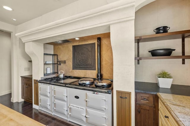 kitchen featuring dark hardwood / wood-style floors