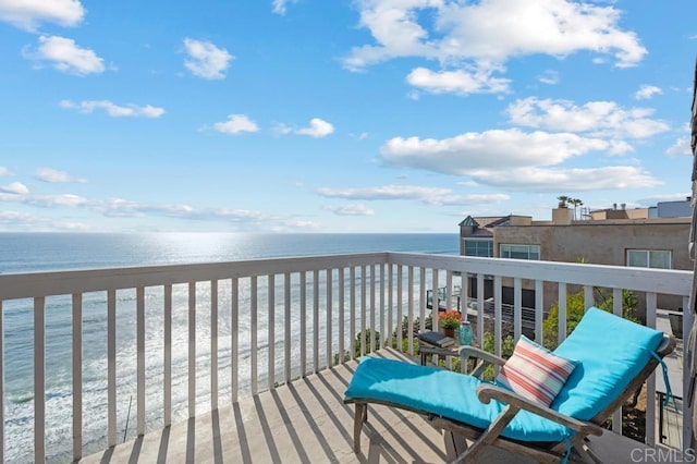 balcony with a water view