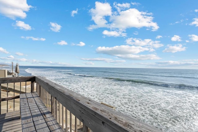 property view of water with a beach view