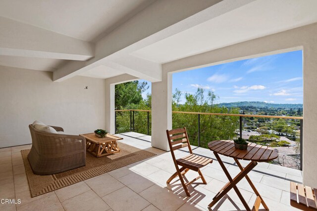 view of terrace with a balcony