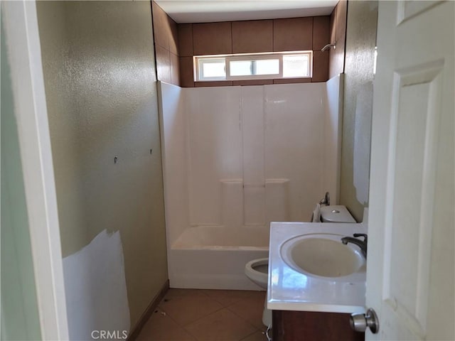 31801 Soapmine Rd, Barstow, CA 92311 - bathroom with vanity, tile patterned flooring, and shower / bath combination