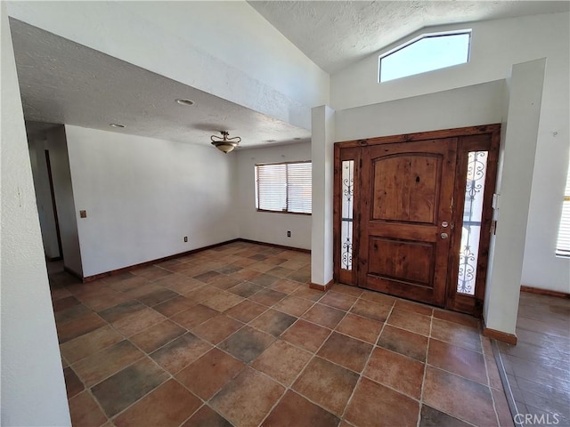 31801 Soapmine Rd, Barstow, CA 92311 - foyer entrance with a textured ceiling and lofted ceiling