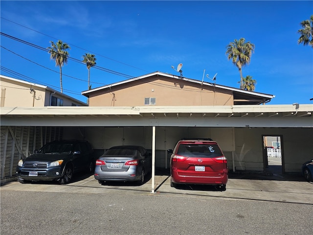 exterior space featuring a carport