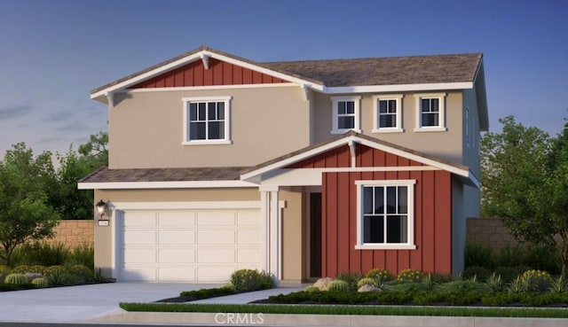 view of front of house with a garage